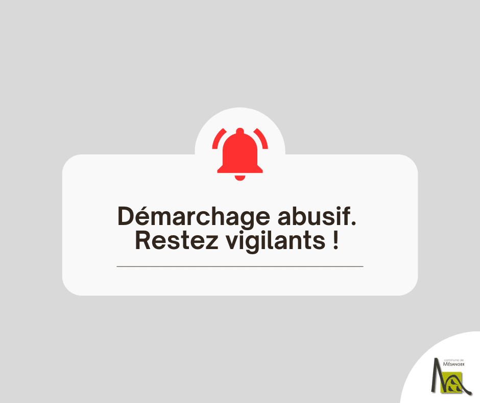 Démarchage frauduleux &#8211; Restez Vigilants !, Mairie de Mésanger