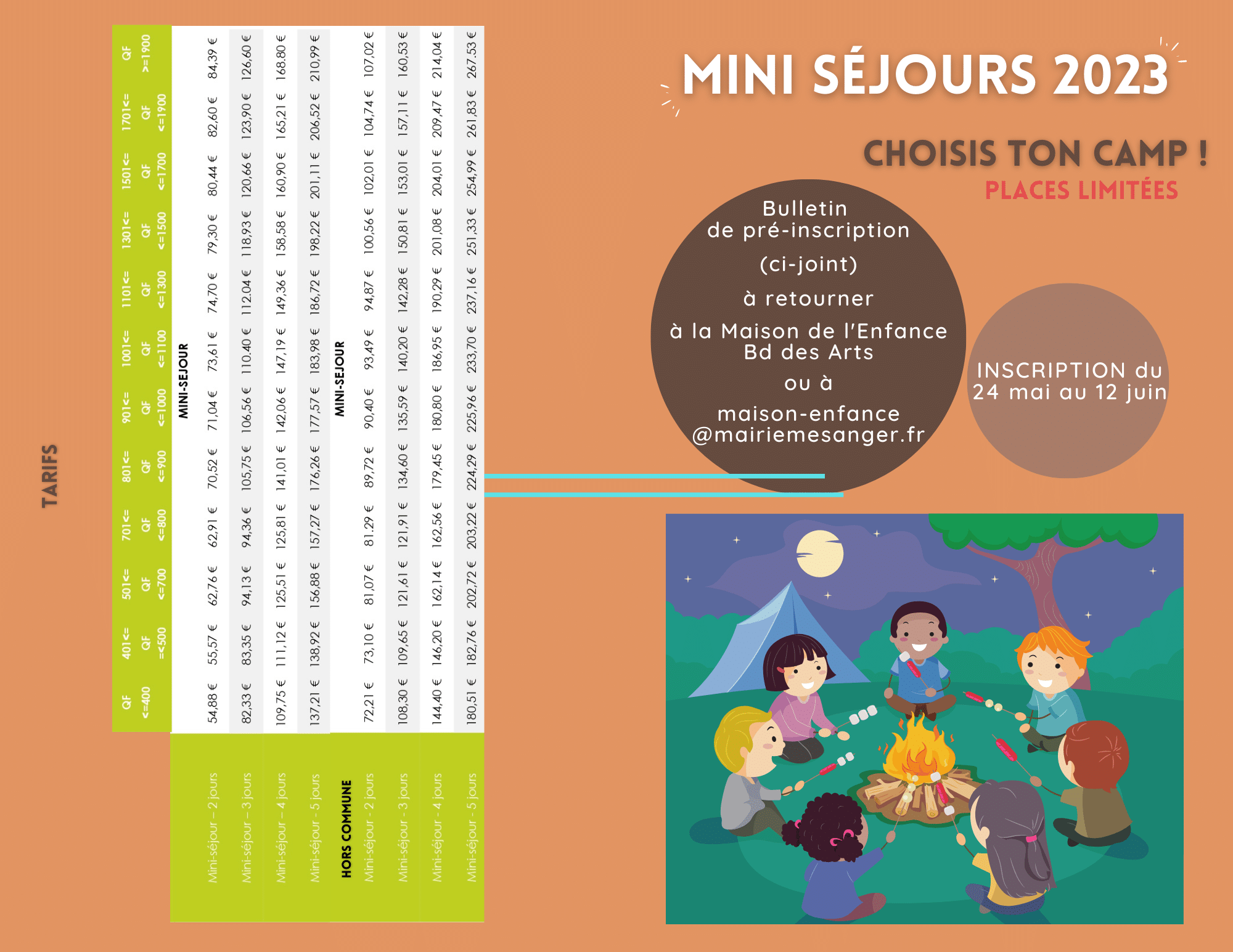 Mini Séjours 2023, Mairie de Mésanger