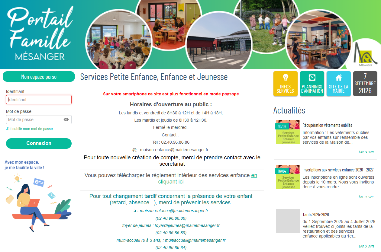 Enfance et Jeunesse, Mairie de M&eacute;sanger